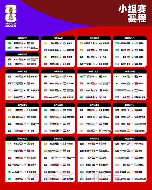 2026世界杯每日赛程官方发布高清直播免费观看